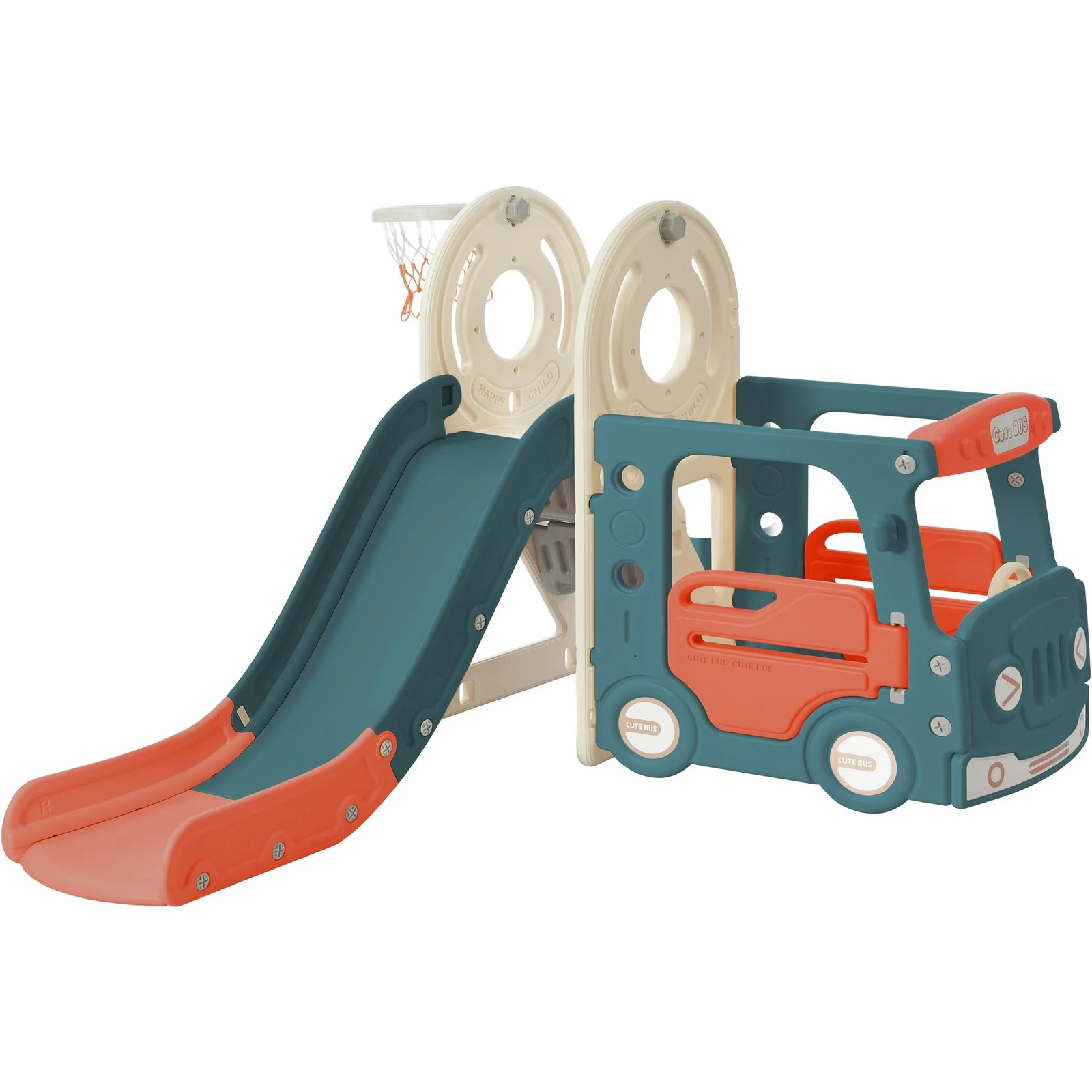 Little Riders Smile Bus Slide indoor outdoor kids activity center