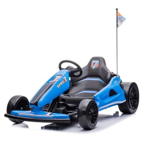 24V Go-Kart Swift with drift function ride on kids car - Blue