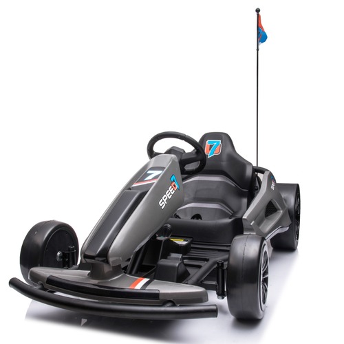 24V Go-Kart Swift with drift function ride on kids car - Grey