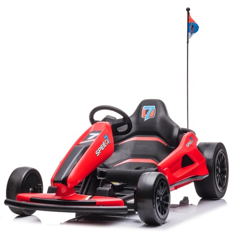 24V Go-Kart Swift with drift function ride on kids car - Red