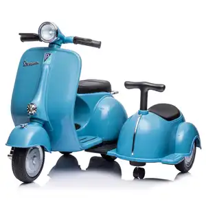 6V Licensed Classic Vespa Electric Ride-On Scooter with Sidecar - Blue - Pre-Order ETA 28 September 2025