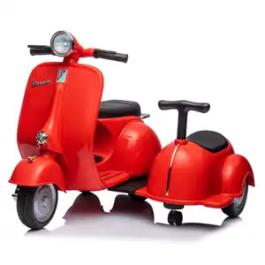 6V Licensed Classic Vespa Electric Ride-On Scooter with Sidecar
