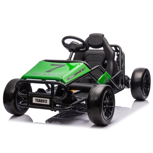 24V UTV Velocity Road Cart Ride-On Car for Kids - Green