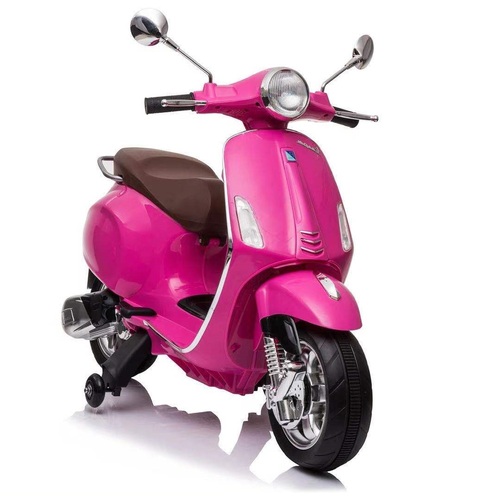 12V Kids Ride On Scooter Vespa Motorbike Electronic Toy - Pink