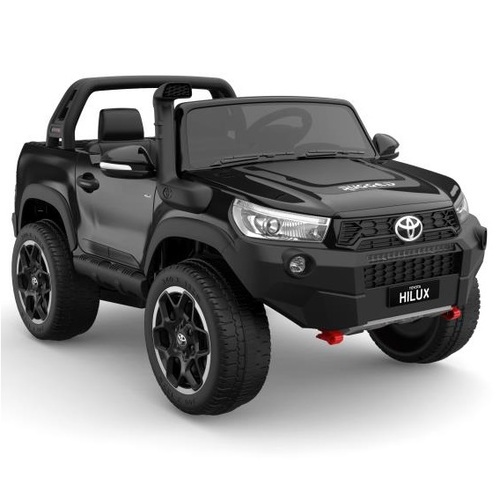 Toyota Hilux Rugged, 4x4 4WD Ute Licensed Electric Ride On Toy for Kids - Black