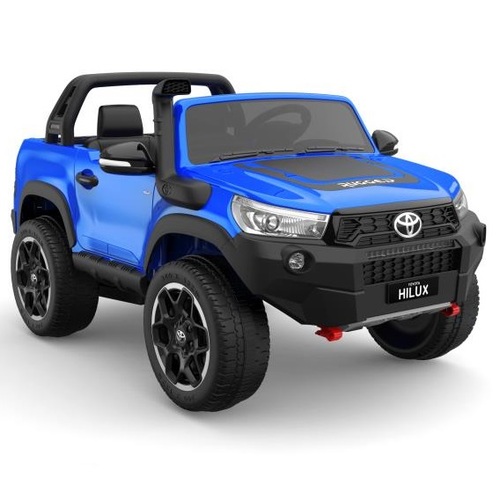 Toyota Hilux Ute 2021, 4x4 4WD Licensed Electric Ride On Toy for Kids - Blue 