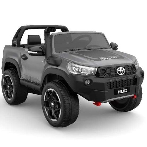 Toyota Hilux Ute 2021, 4x4 4WD Licensed Electric Ride On Toy for Kids - Grey