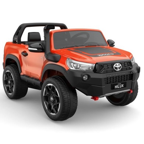 Toyota Hilux Ute 2021, 4x4 4WD Licensed Electric Ride On Toy for Kids - Orange Pre-Order ETA 31st May