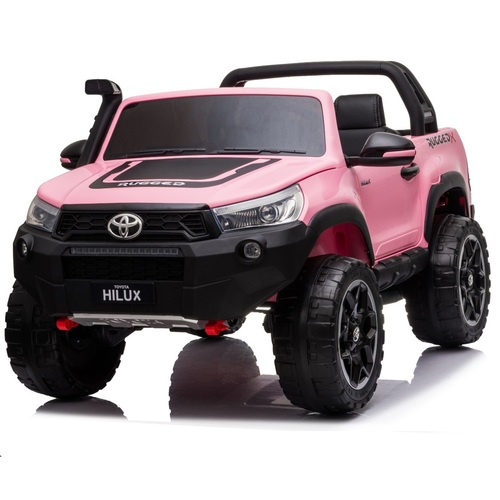 Toyota Hilux Rugged, 4x4 4WD Ute Licensed Electric Ride On Toy for Kids - Pink - Pre-Order ETA 26 June 2025