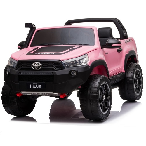 Toyota Hilux Rugged, 4x4 4WD Ute Licensed Electric Ride On Toy for Kids - Pink
