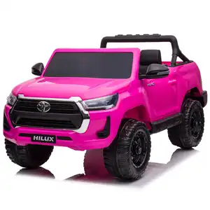 24V Licensed Toyota Hilux SR5 Electric Ride-On Car for Kids - Hot Pink