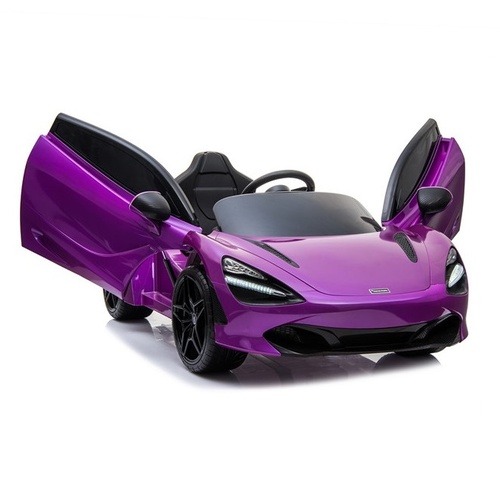 McLaren 720S Sports Car, 12V Electric Ride On Toy for Kids - Purple 