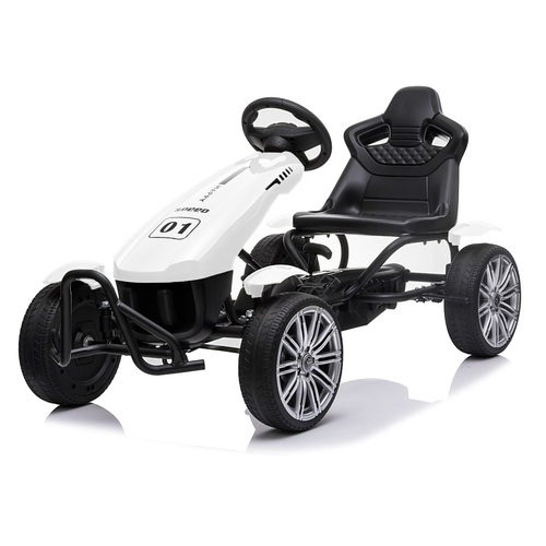 Pedal Go Kart ride on kids car with gear stick - White