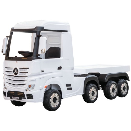 12V Mercedes-Benz Actros Race Truck with Trailer - White