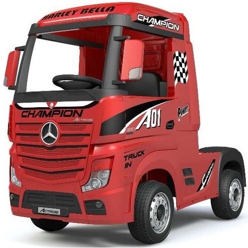 Mercedes-Benz Actros Race Truck, 12V Electric Ride On Toy - Red