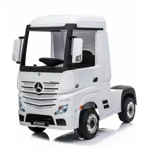 Mercedes-Benz Actros Race Truck, 12V Electric Ride On Toy - White