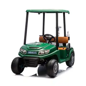 Little Riders 24V Golf Champion Kids Ride-On Cart with Roof - Green