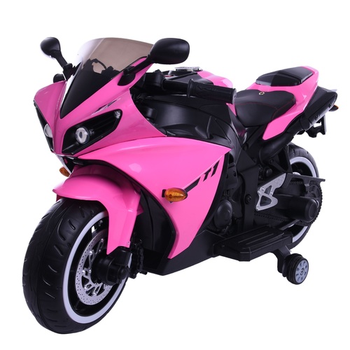 12V kids ride on motorbike Yamaha R1 inspired - Pink -  Pre-Order ETA 30th June