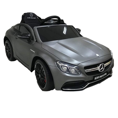Mercedes-AMG C63 S Sports Car, 12V Electric Ride On Toy - Matt Grey