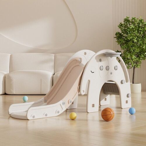 Little Riders Australia Elephant Slide with Ball Ring - Coffee