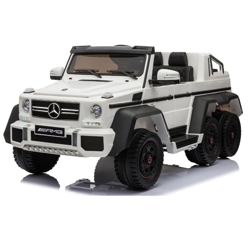 Licensed Mercedes Benz G63 with 6 Wheels 4WD Kids Ride On Car Remote control - White