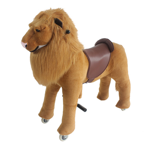 Lion Ride on Animal, Mechanial toy for kids Soft Plush indoor activity