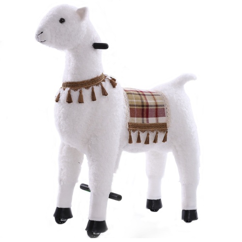 White Lama Ride on Animal Toy for Kids - Large