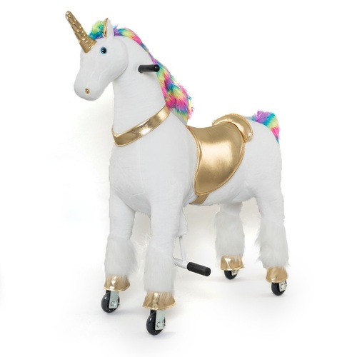Unicorn Ride On Animal Toy for Kids, Rainbow - Small