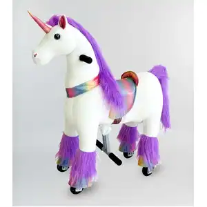 Little Riders Unicorn Ride-On Animal Toy for Kids - Colourful Seat with Purple Plush Mane, Large - Pre-Order ETA 20 March 2026