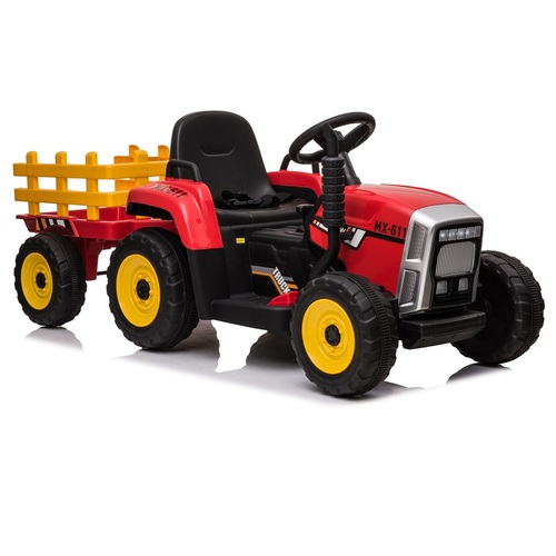 12V Ride on Tractor with Trailer Farm Expert- Red -  Pre Order ETA 15th Feb
