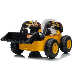 12V Kids Ride-On Construction Digger with Loader Bucket - Off-Road Electric Bulldozer Toy Car - Yellow - Pre-Order ETA 15 September 2025
