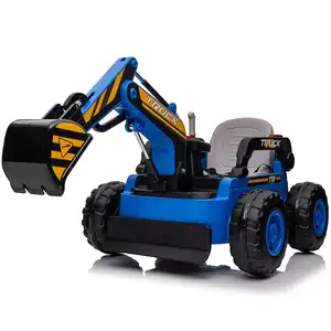 Little Riders 12V Kids Ride-On Excavator with Electronic Digging Arm – Construction Vehicle Toy - Blue - Pre-Order ETA 15 September 2025