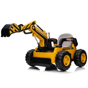 Little Riders 12V Kids Ride-On Excavator with Electronic Digging Arm – Construction Vehicle Toy - Yellow - Pre-Order ETA 15 September 2025