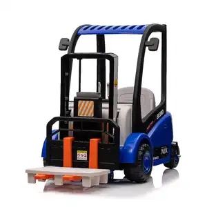 Little Riders 12V MightyLift Ride-On Forklift - Kids Electric Construction Vehicle - Blue